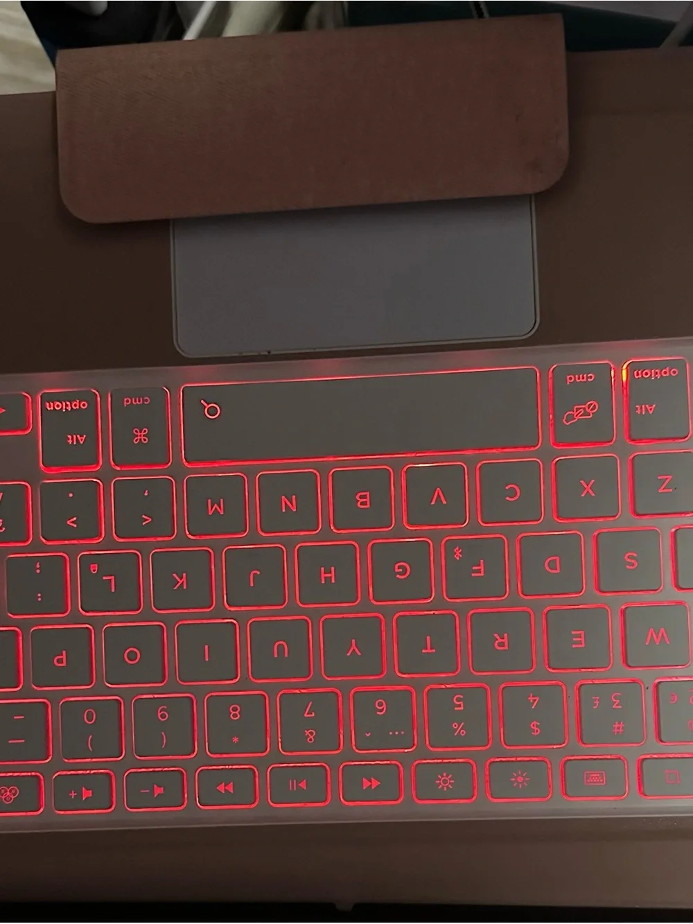 Rose Gold Tablet Keyboard Case with White Bluetooth Keyboard and Trackpad